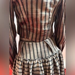 Vivienne Westwood Anglomania 2014 NWT STRIPE SET/LINEN SOFT CORSET+SKIRT IT42